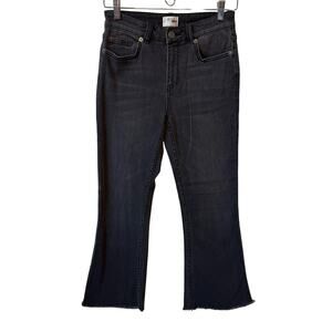 *New* AMUSE SOCIETY Cropped Demi Bootcut Size 28 Washed Black Grunge Street Goth